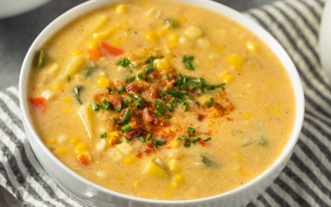 Sweet Corn Chowder with Bacon & Red Skin Potatoes